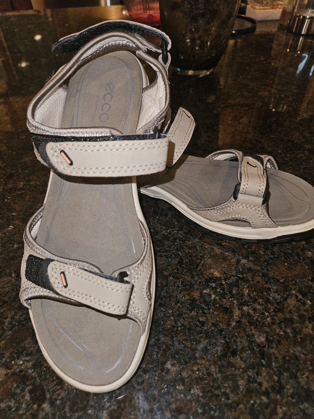 ECCO Beige Strappy Comfort Sandals